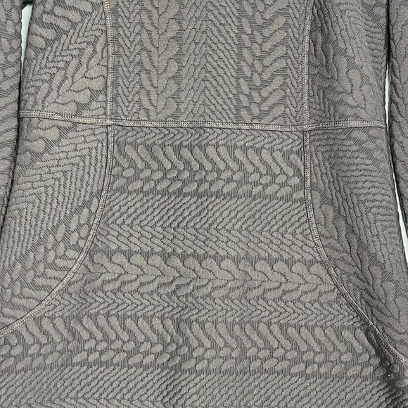 Prana Dress Macee Dark Gray Quilted Long Sleeve Shift Jacquard Textured Knit S - Picture 9 of 13